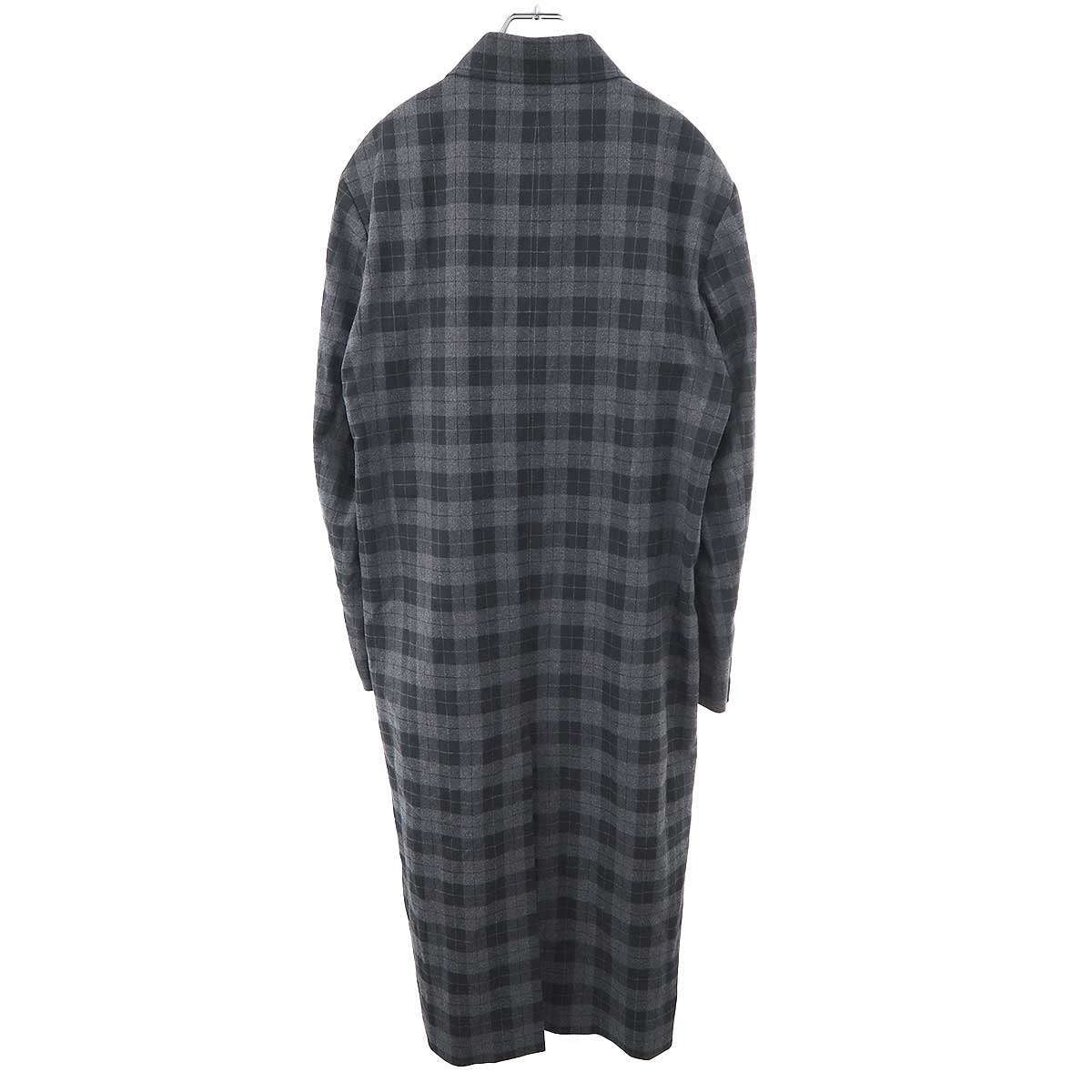 Balenciaga Check Long Coat Black Gray 46 — view 2