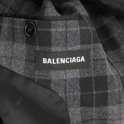 Balenciaga Check Long Coat Black Gray 46 — view 3