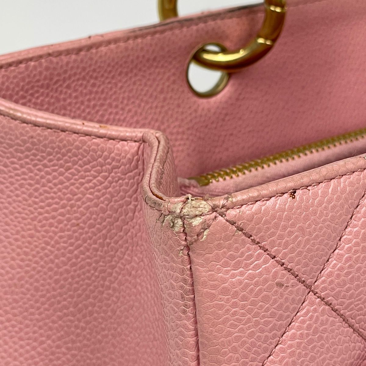 Chanel CC Logo Chain Tote Shoulder Bag Quilted Grand Shopping GST Caviar — view 6