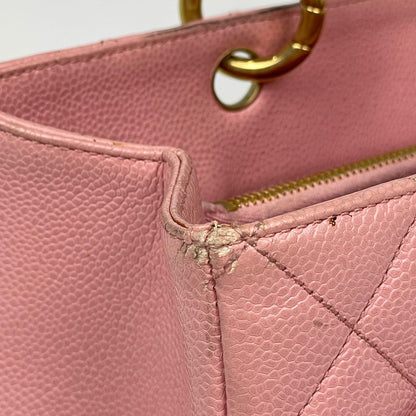Chanel CC Logo Chain Tote Shoulder Bag Quilted Grand Shopping GST Caviar — view 6