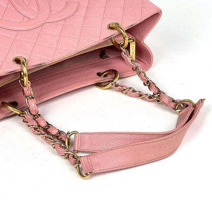Chanel CC Logo Chain Tote Shoulder Bag Quilted Grand Shopping GST Caviar — view 8