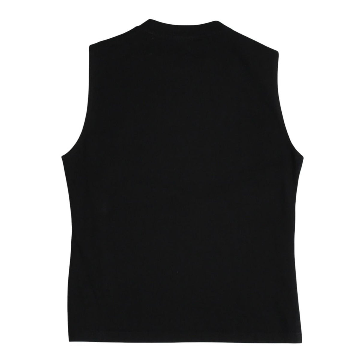 Dior Denim Logo Sleeveless Tank Top Galliano Era Fabric Fringe Y2k Black — view 2