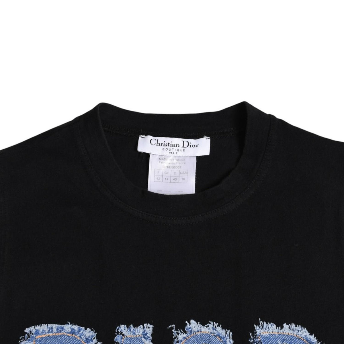 Dior Denim Logo Sleeveless Tank Top Galliano Era Fabric Fringe Y2k Black — view 3