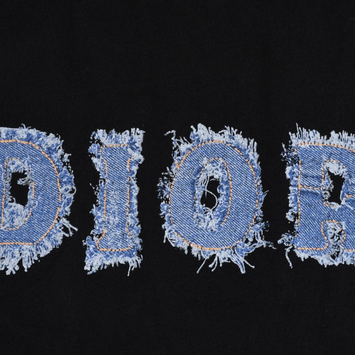 Dior Denim Logo Sleeveless Tank Top Galliano Era Fabric Fringe Y2k Black — view 7