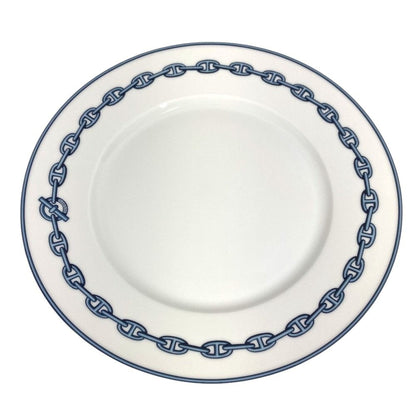 Hermes Plate Chaine D'Ancre Logo Ceramic Blue