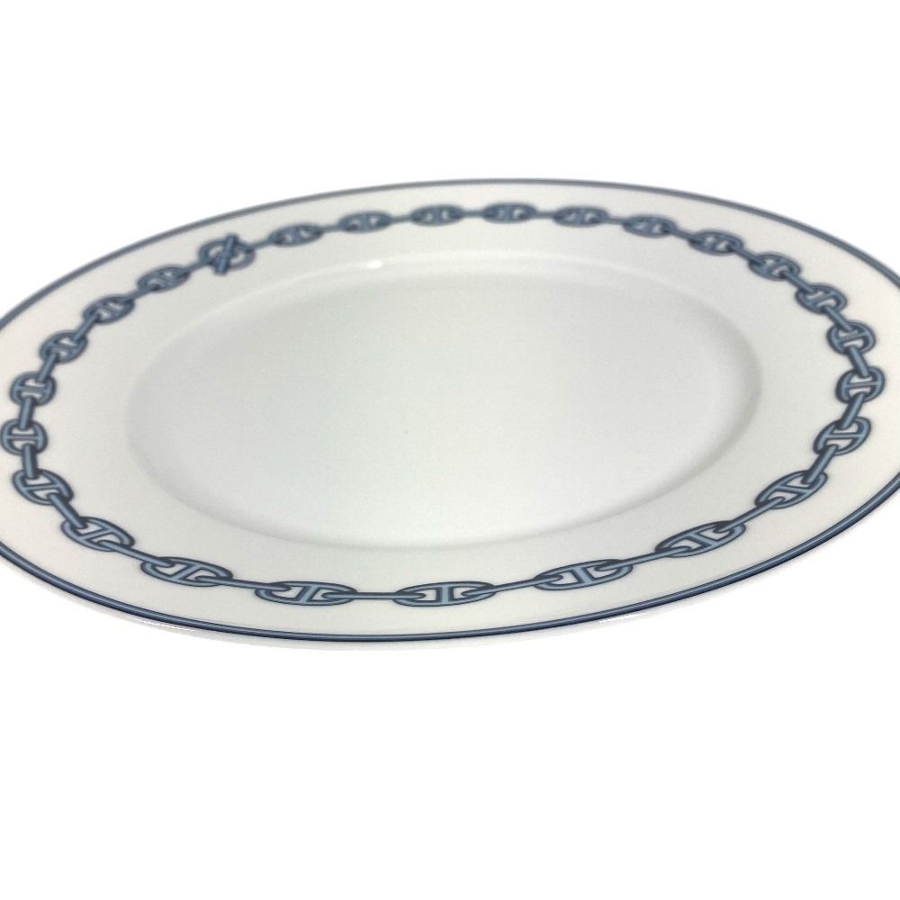 Hermes Plate Chaine D'Ancre Logo Ceramic Blue — view 3