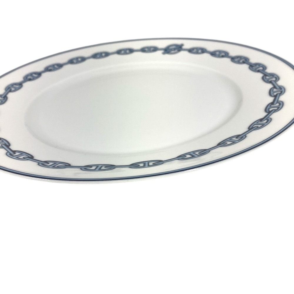Hermes Plate Chaine D'Ancre Logo Ceramic Blue — view 4
