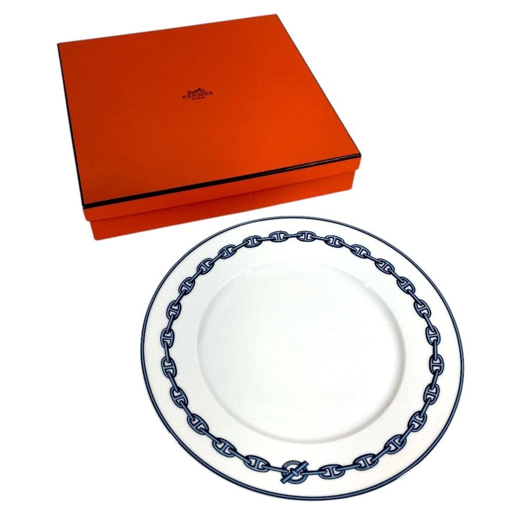 Hermes Plate Chaine D'Ancre Logo Ceramic Blue — view 7