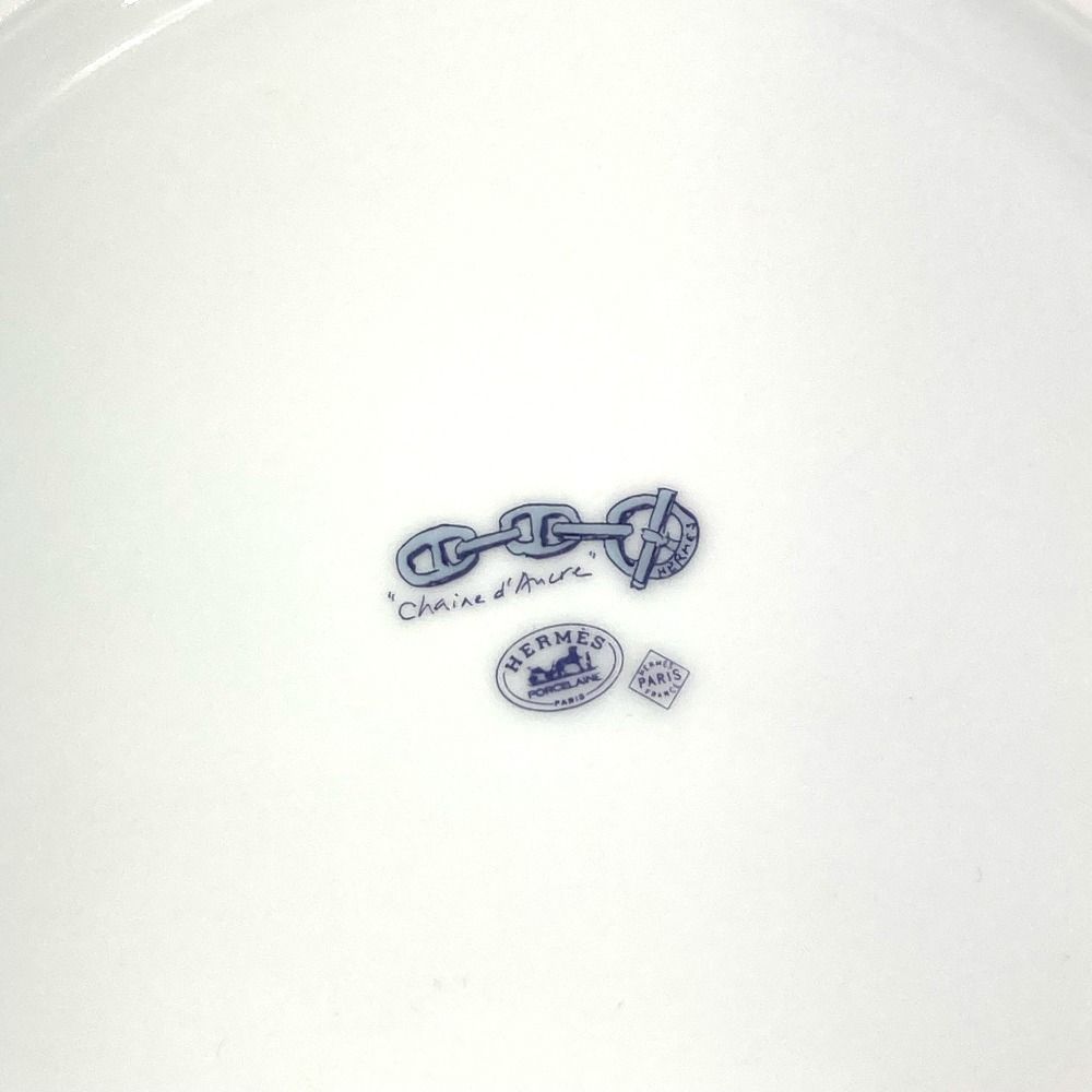 Hermes Plate Chaine D'Ancre Logo Ceramic Blue — view 6