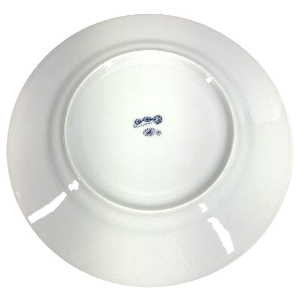 Hermes Plate Chaine D'Ancre Logo Ceramic Blue — view 5