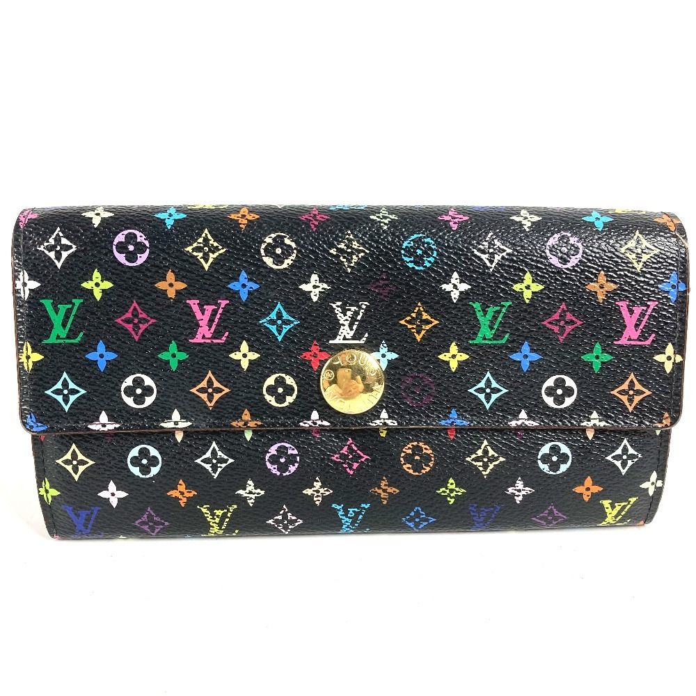 Louis Vuitton Wallet Portefeuille Sarah Monogram Multicolor Canvas Black