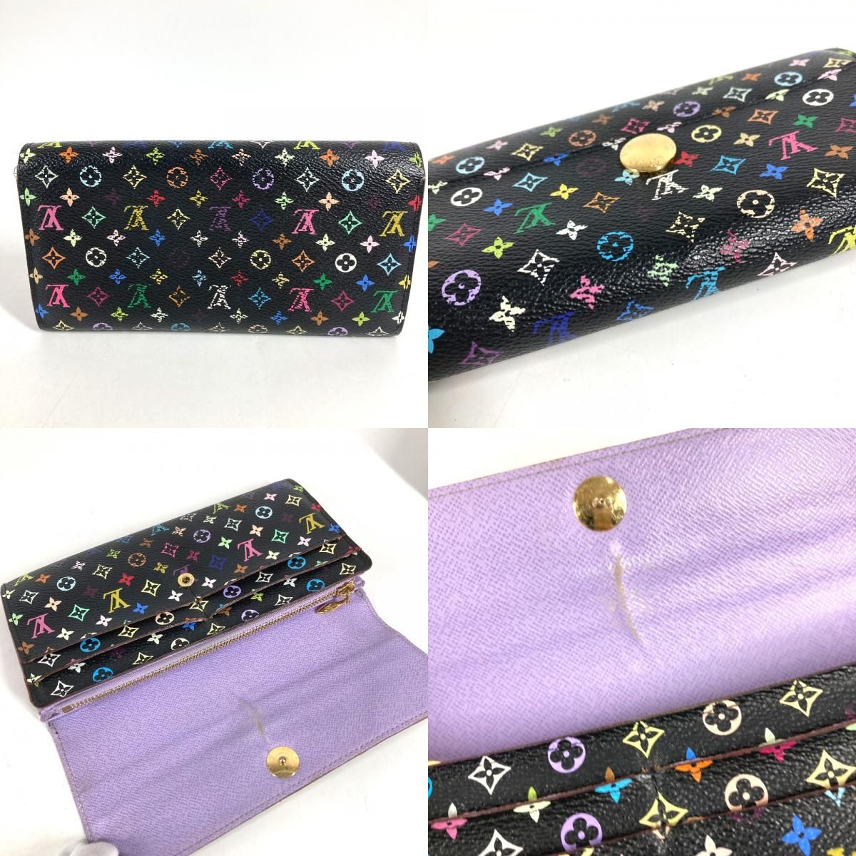 Louis Vuitton Wallet Portefeuille Sarah Monogram Multicolor Canvas Black — view 8