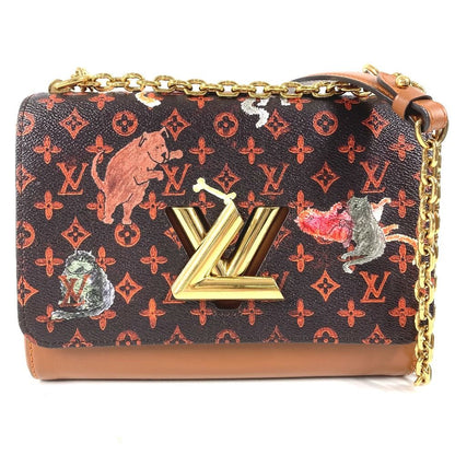 Louis Vuitton Shoulder Bag Sac Twist MM Monogram Canvas Brown