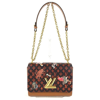 Louis Vuitton Shoulder Bag Sac Twist MM Monogram Canvas Brown — view 3