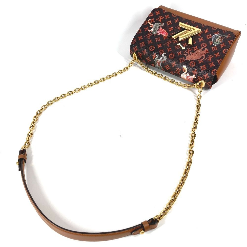 Louis Vuitton Shoulder Bag Sac Twist MM Monogram Canvas Brown — view 4