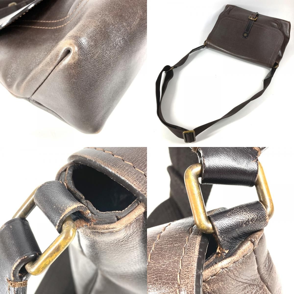 Louis Vuitton Shoulder Bag Omaha Utah Leather Cafe Brown — view 7