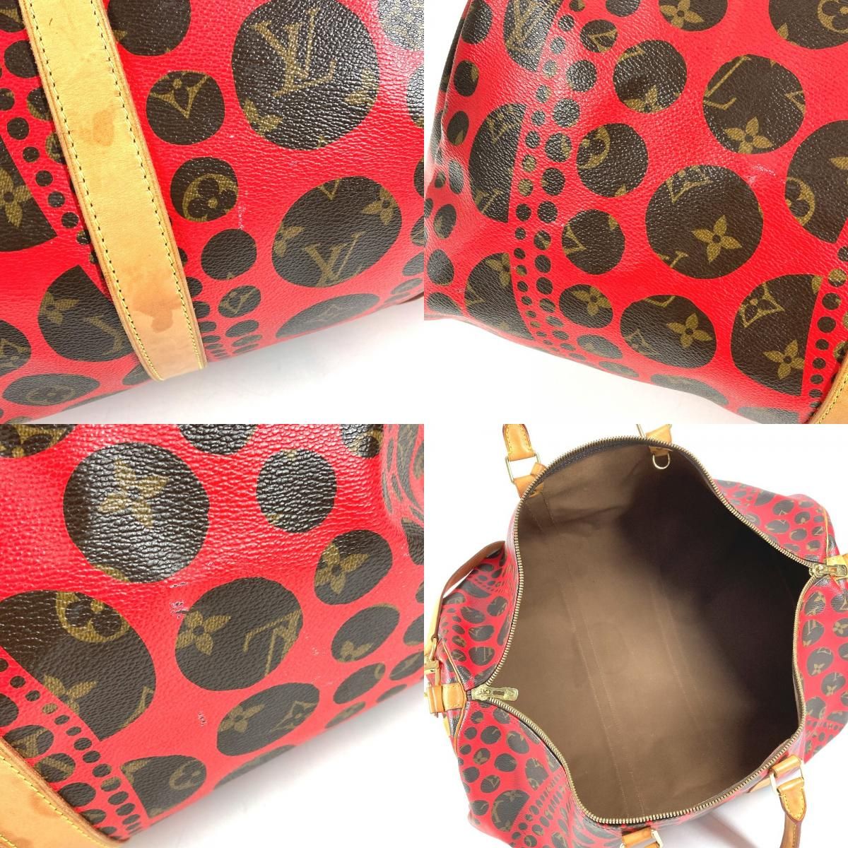 Louis Vuitton Boston Bag Keepall Bandouliere 55 Monogram Canvas Yayoi Kusama — view 8