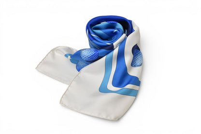 Hermes Carre 90 Scarf Swing Golf Club Vintage White Blue — view 2