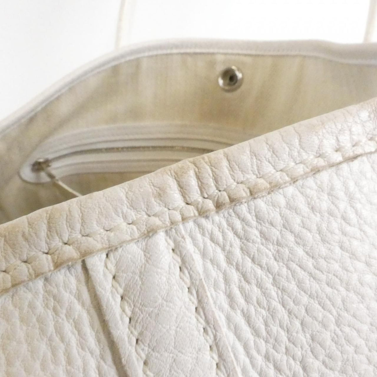 Hermes Garden Party 36 Tote Bag White Silver — view 4
