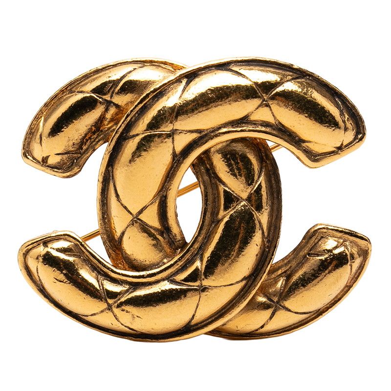 Chanel CC Logo Brooch Gold Plated