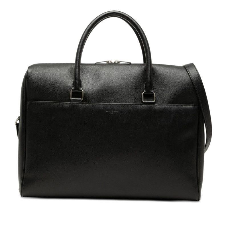 Saint Laurent Logo Shoulder Bag 2-Way Black Leather