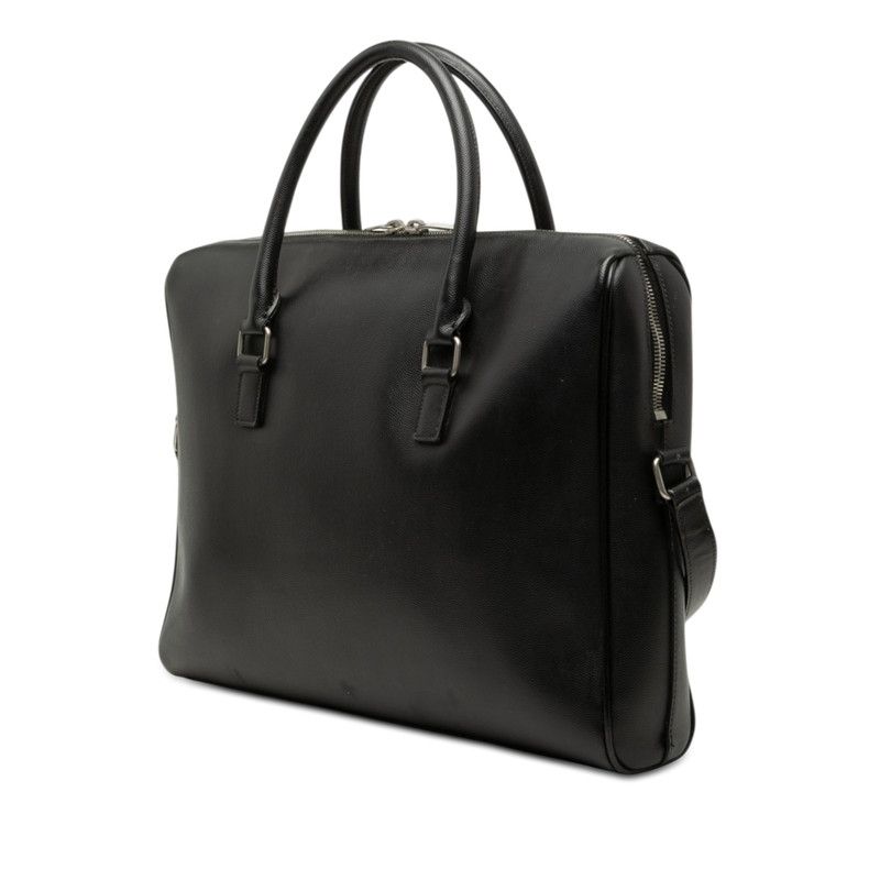 Saint Laurent Logo Shoulder Bag 2-Way Black Leather — view 2