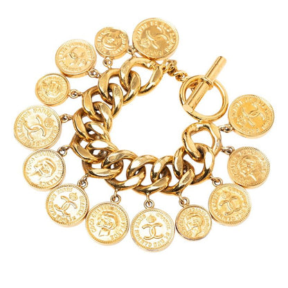 Chanel 31 Rue Cambon Vintage Coin Motif Bracelet Gold Plated — view 2