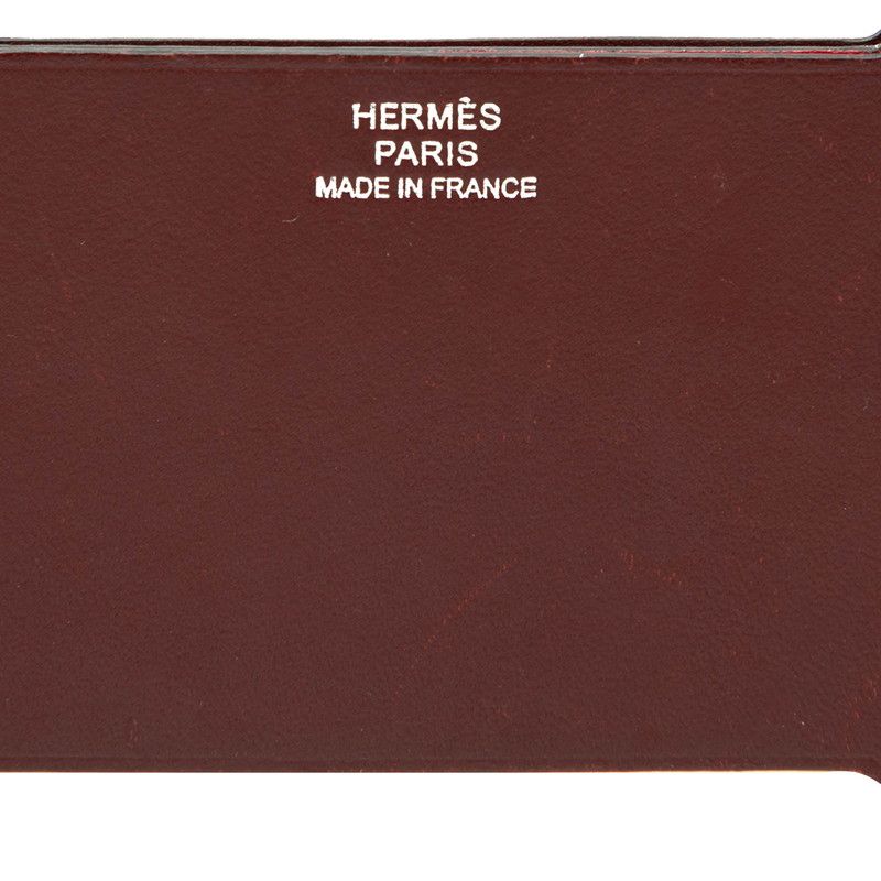 Hermes Manhattan Card Case Red Bordeaux Sombrero — view 5