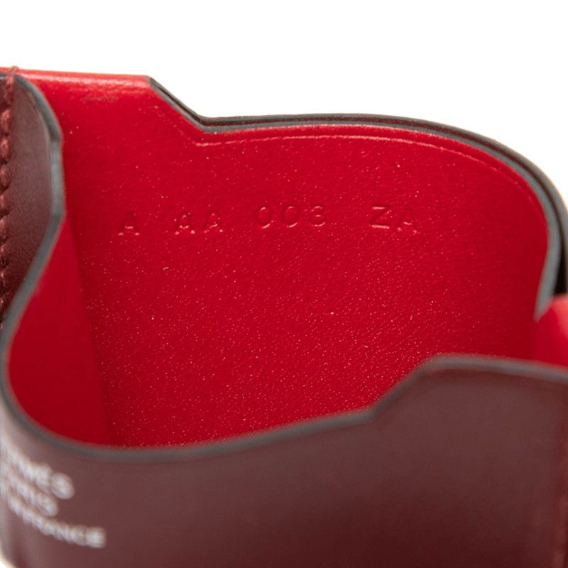 Hermes Manhattan Card Case Red Bordeaux Sombrero — view 4