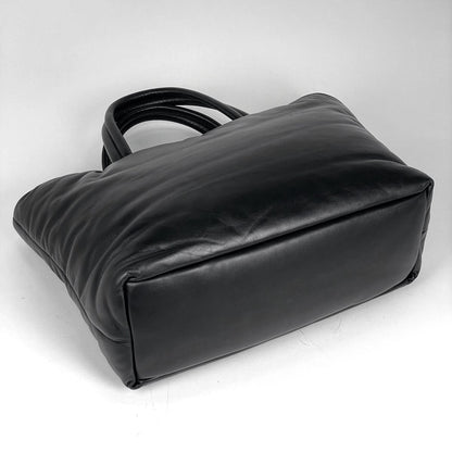 Saint Laurent Logo Tote Bag Leather Black — view 2