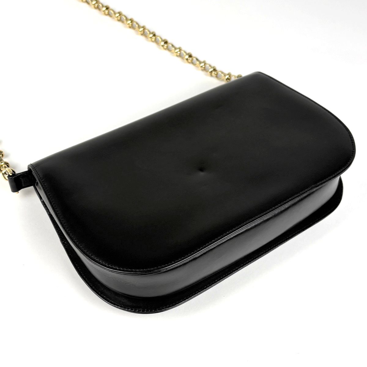 Gucci Chain Shoulder Bag Vintage Leather Black — view 2