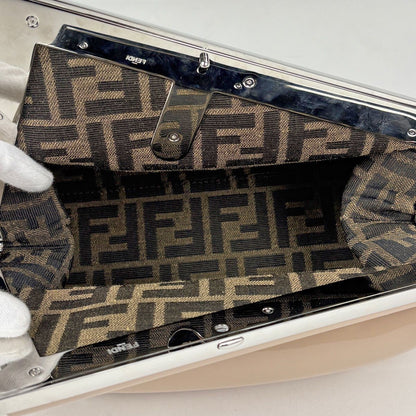 Fendi First Clutch 2-Way Shoulder Bag Patent Patent Leather Beige — view 6