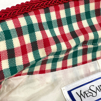 Saint Laurent Gingham Check Jacket Red Green — view 5