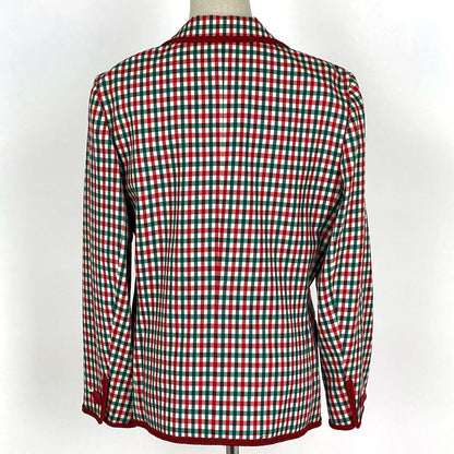 Saint Laurent Gingham Check Jacket Red Green — view 3