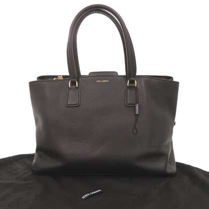 Dolce & Gabbana Logo Leather Black Tote Bag & — view 2