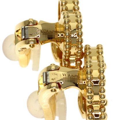 Van Cleef & Arpels Vintage Alhambra Mother of Pearl Earrings 18K Yellow Gold — view 4