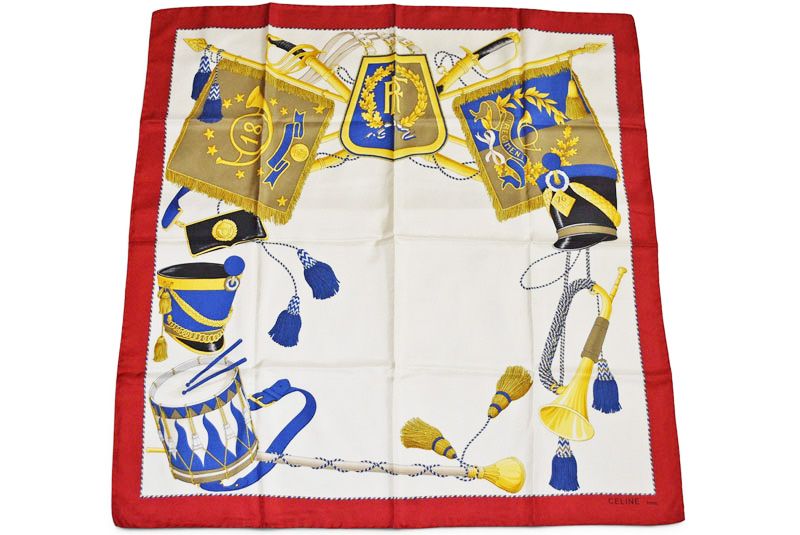 Celine Scarf Vintage Taiko Silk Red White