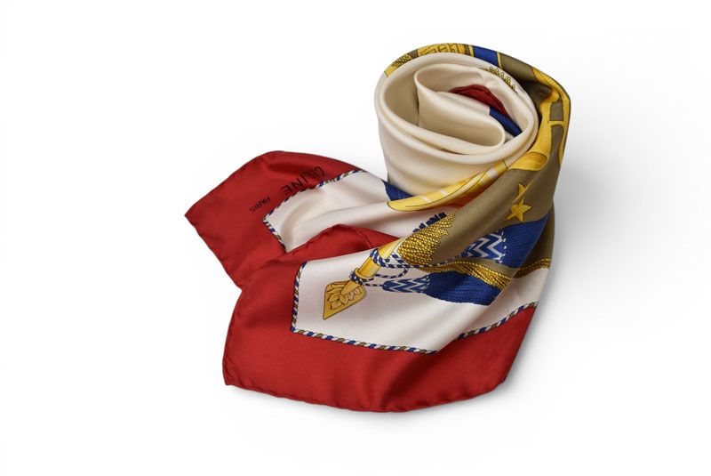 Celine Scarf Vintage Taiko Silk Red White — view 2