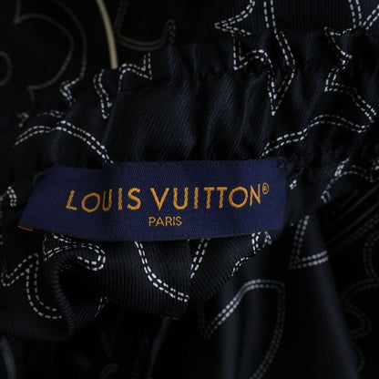 Louis Vuitton LV Monogram Pajamas Silk Pants Mrr All Over Print Long Navy — view 6