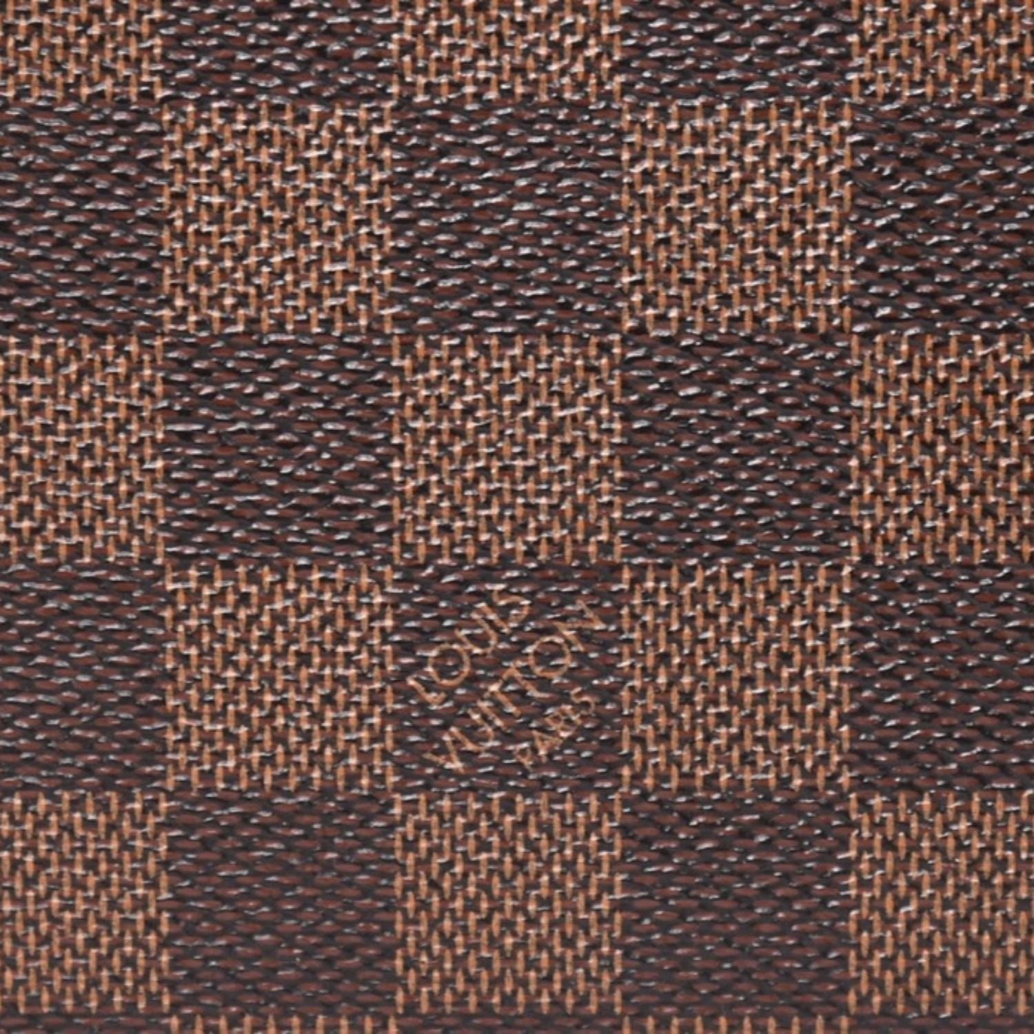 Louis Vuitton Damier Neverfull MM Tote Bag Leather Brown Gold — view 8