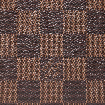 Louis Vuitton Damier Neverfull MM Tote Bag Leather Brown Gold — view 8