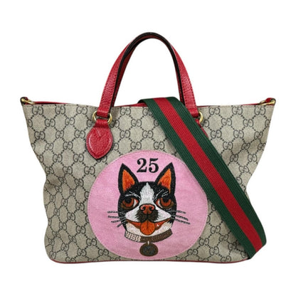 Gucci Bosco Patch GG Supreme Shoulder Bag Canvas Brown