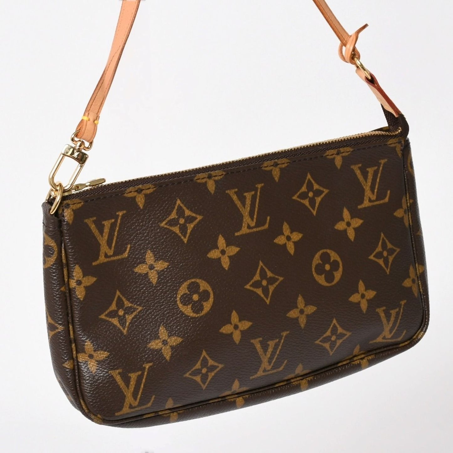 Louis Vuitton Pochette Accessoires Pouch Monogram Brown Leather — view 3