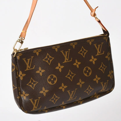 Louis Vuitton Pochette Accessoires Pouch Monogram Brown Leather — view 3