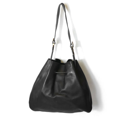Gucci 001 Shoulder Bag Drawstring Leather Black — view 2