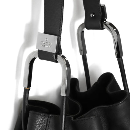 Gucci 001 Shoulder Bag Drawstring Leather Black — view 5