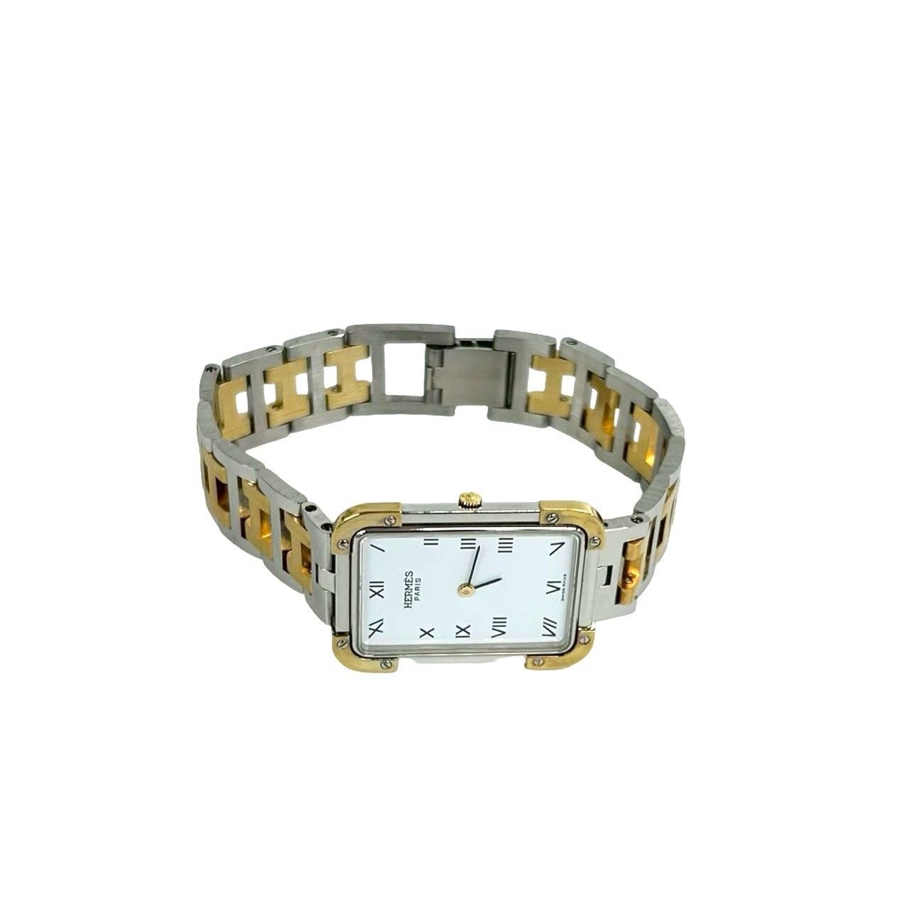 Hermes Vintage Croajour Logo Stainless Steel Watch Wrist Gold Silver — view 8