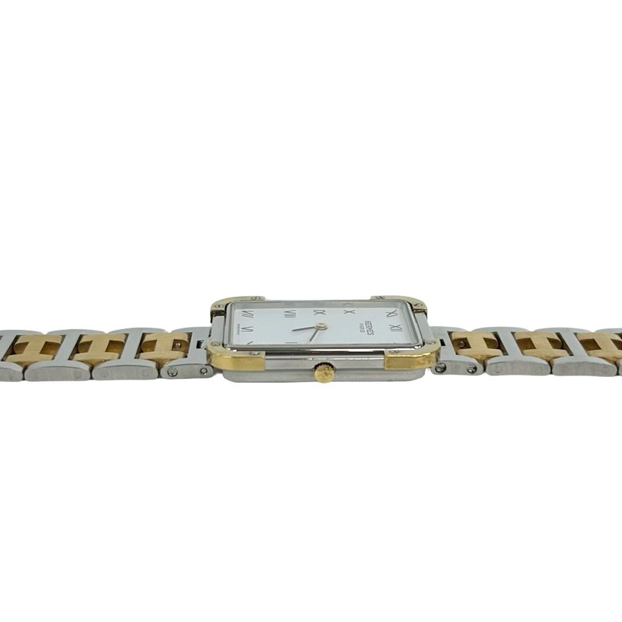 Hermes Vintage Croajour Logo Stainless Steel Watch Wrist Gold Silver — view 7