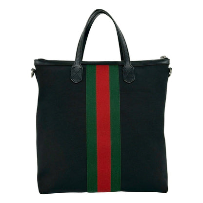 Gucci Sherry Line Canvas Leather 2-Way Shoulder Bag Business Black — view 3