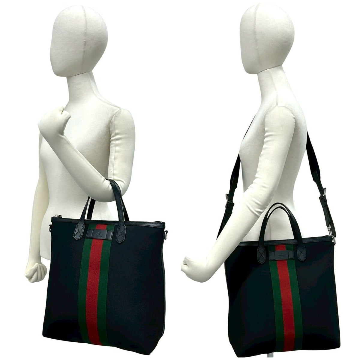 Gucci Sherry Line Canvas Leather 2-Way Shoulder Bag Business Black — view 2